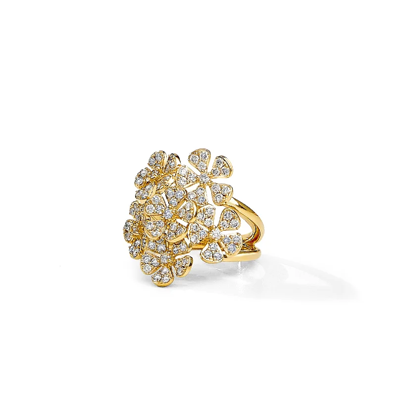 Diamond Flower Bunch Ring