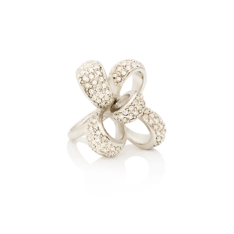 Crystal Bow Adjustable Ring