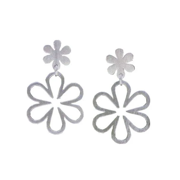 Handmade Sterling Silver 'Flower Power' Dangle Earrings (Thailand)