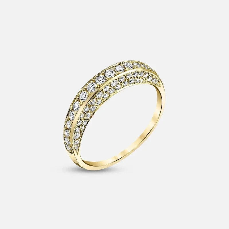 Arc Ring with All Over Diamonds