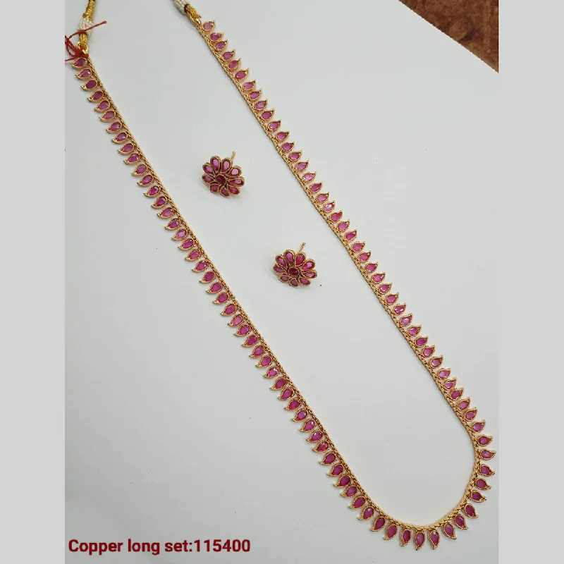 Padmawati Bangles Copper Gold Pota Stone Long Necklace set