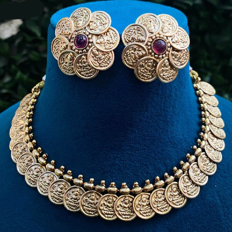 Royal Kundan Jewellery Gold Plated Temple Necklace Set