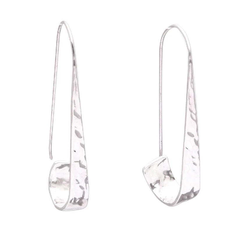 NOVICA Contemporary Curls, Sterling silver drop earrings - 1.7*0.3