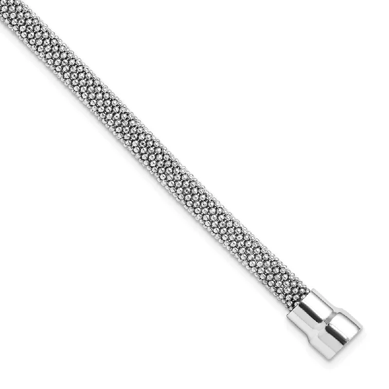 Sterling Silver 5mm Popcorn Mesh Chain Bracelet, 7.5 Inch