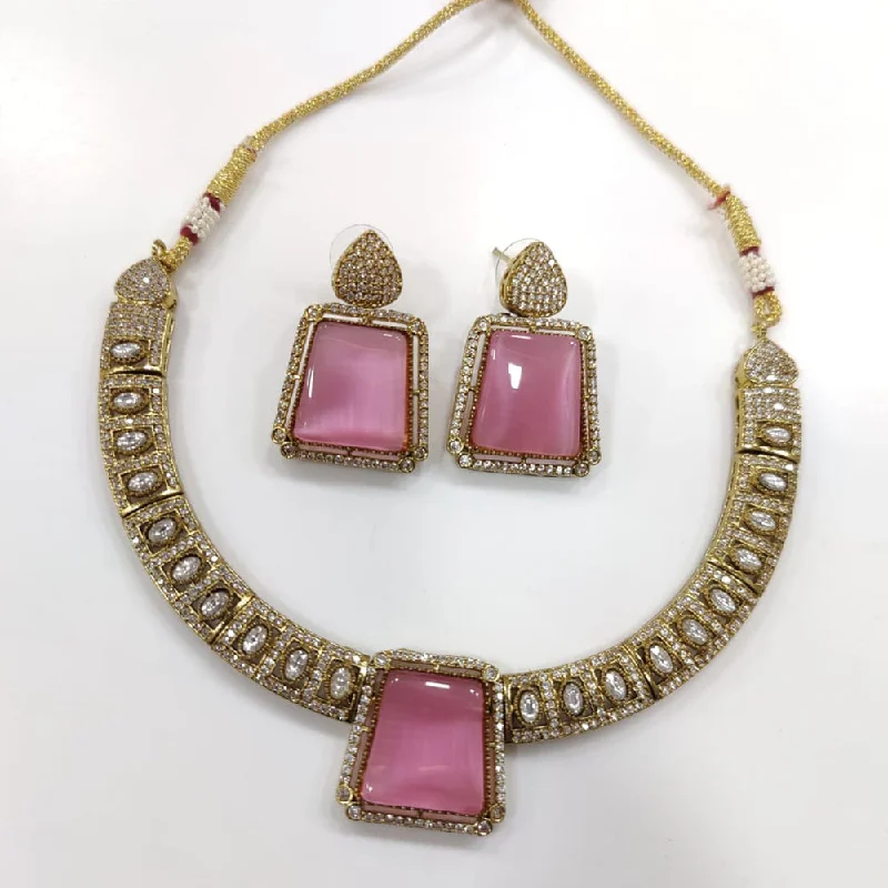 JCM Gold Plated Polki Kundan Necklace Set