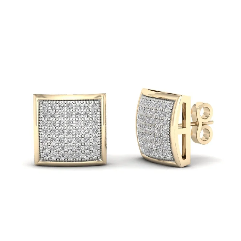 10k Yellow Gold 1/3ct TDW Diamond Cluster Stud Earrings