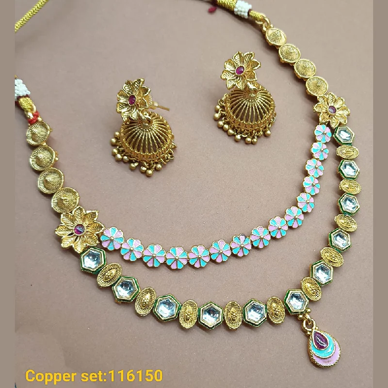 Padmawati Bangles Copper Gold Plated Necklace Set