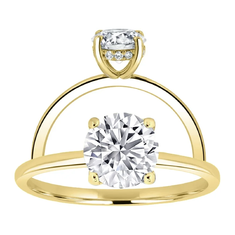 1.08ctw Certified Lab-Grown Diamond Hidden Halo Engagement Ring