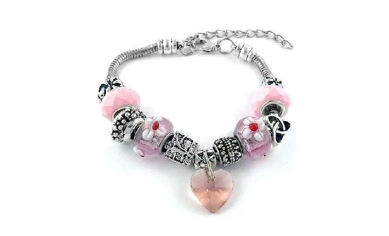 Crystal Heart Charm Bracelet