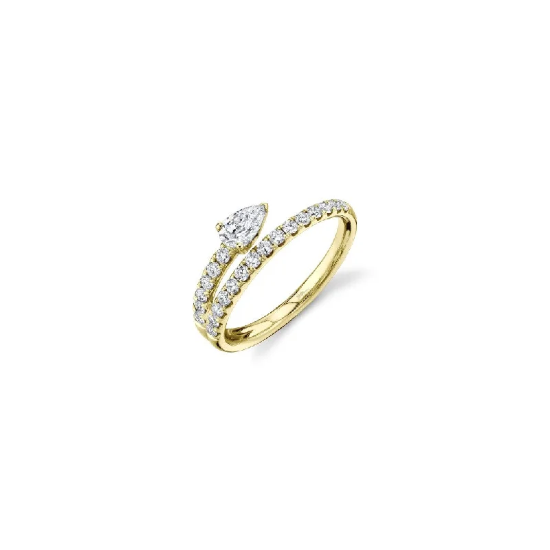 Shy Creation Pear Diamond Wrap Ring