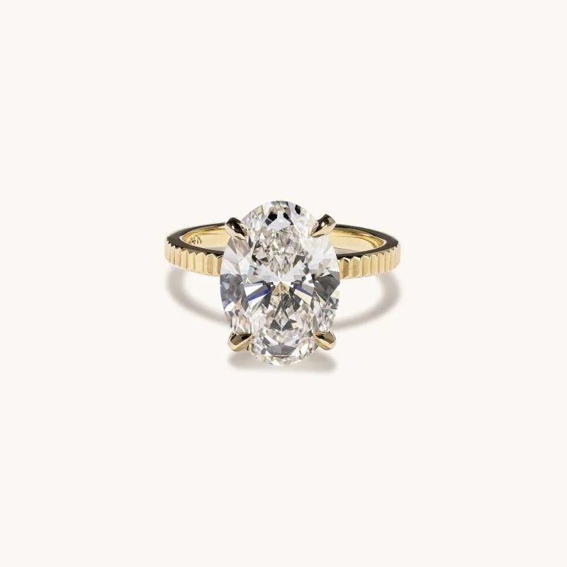 5.23 Oval Lab Diamond Solitaire Engagement Ring