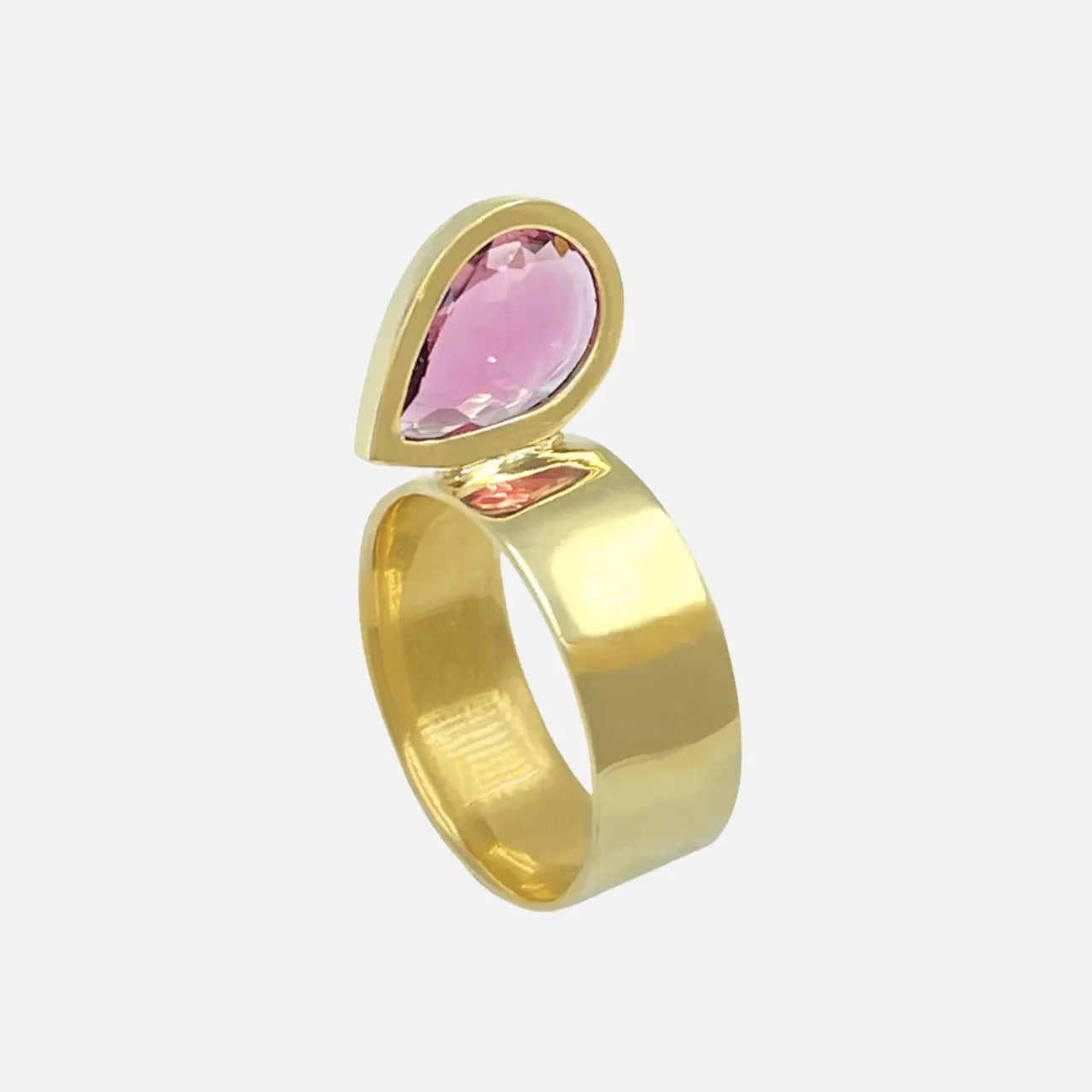 Perched Setting Ring with Pink Tourmaline