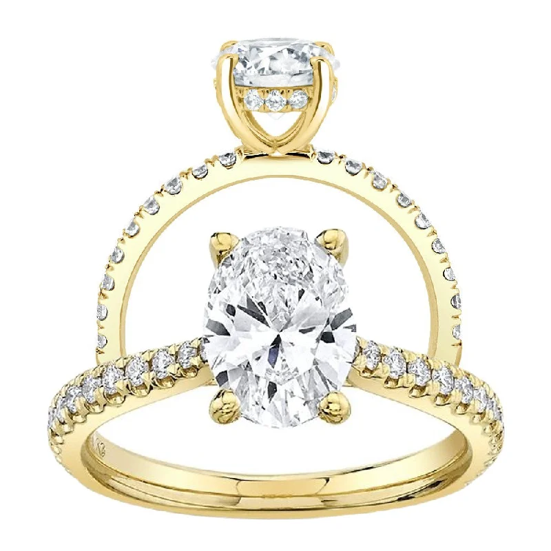 1.1ctw Certified Lab Grown Diamond Hidden Halo Engagement Ring