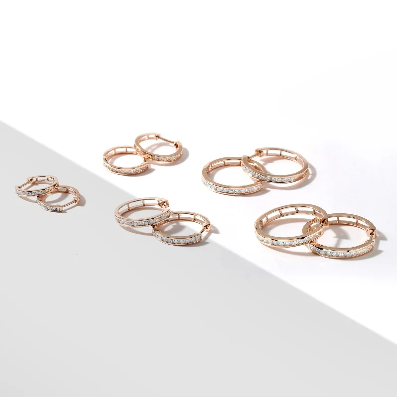 De Couer 10k Gold Diamond Hoop Earrings