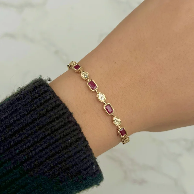 14K GOLD DIAMOND RUBY TALIA BRACELET