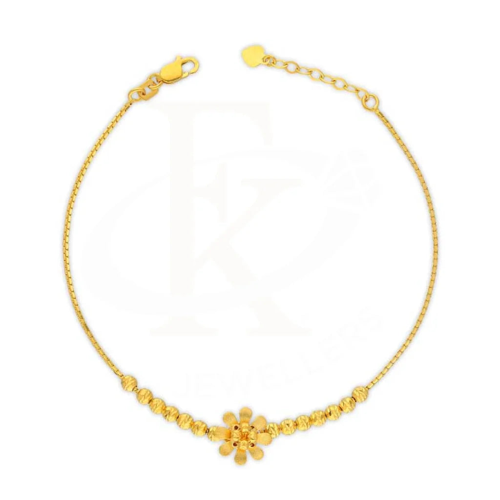 Gold Flower Bracelet 22KT - FKJBRL22K2997