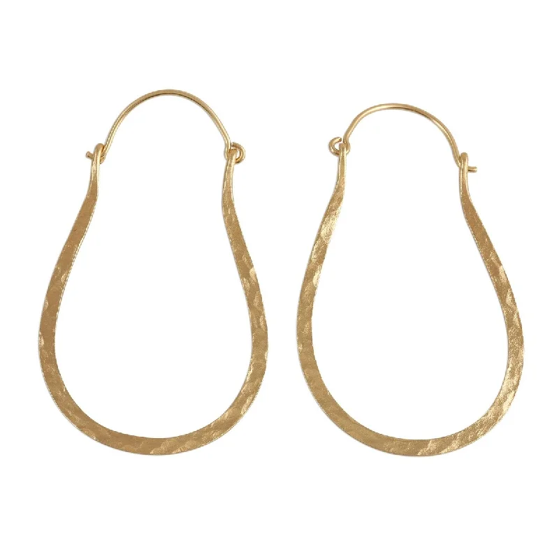 NOVICA Mystic Loops, Gold plated sterling silver hoop earrings - 2.2*1.3