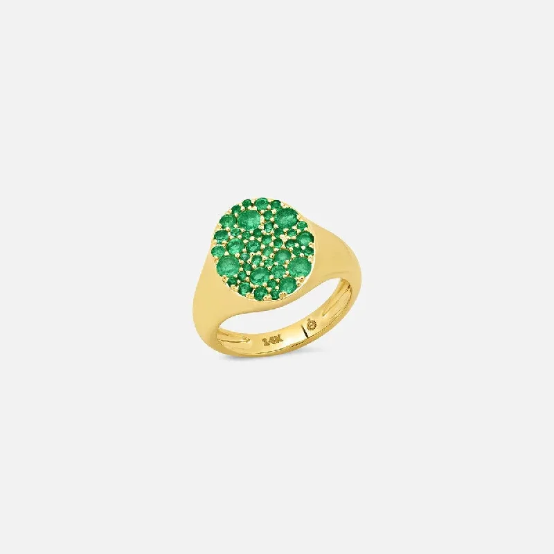 Emerald Signet Pinky Ring