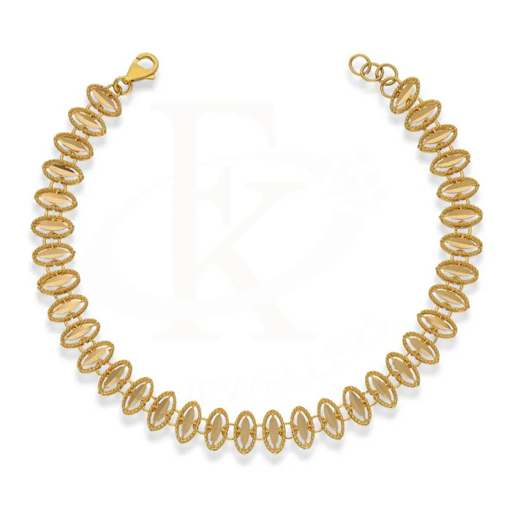 Gold Oval Shaped Bracelet 22KT - FKJBRL22K3009