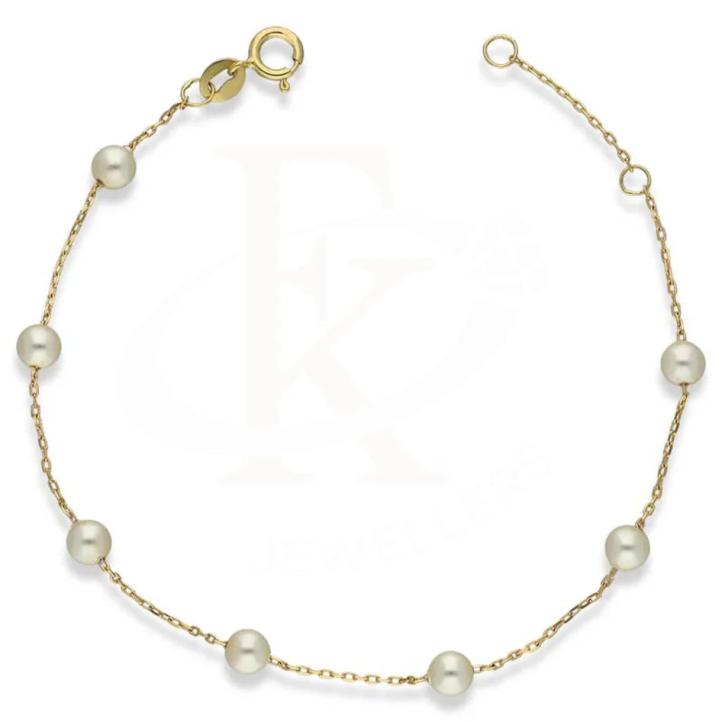 Gold Pearls Bracelet 18KT - FKJBRL18K3039