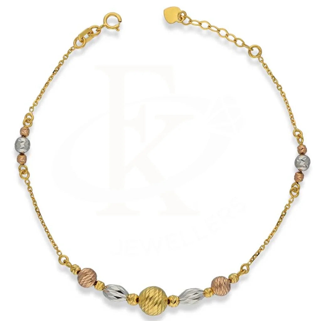 Tri Tone Gold Balls Shaped Bracelet 22KT - FKJBRL22K3038