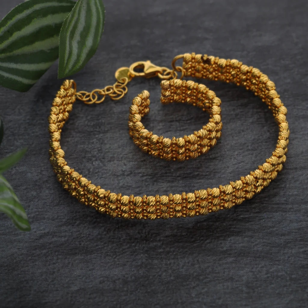 Gold Round Plated Bracelet 21KT - FKJBRL21KM8516