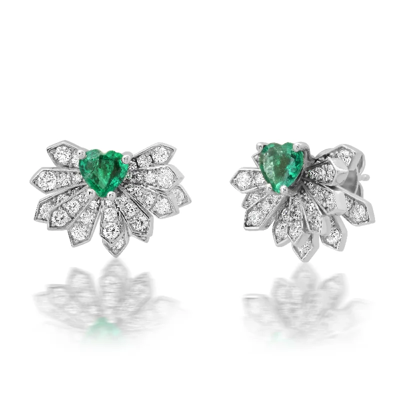 Penacho Earrings - Emeralds