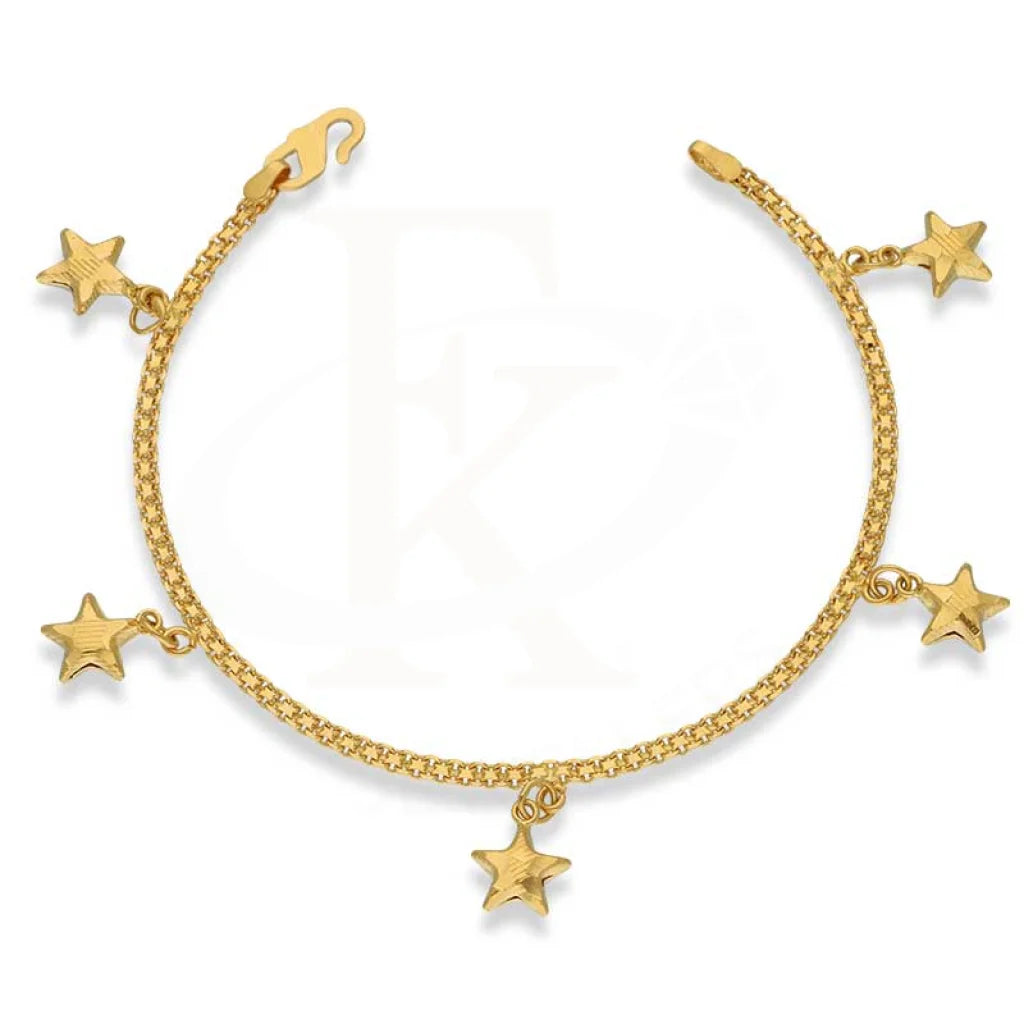 Gold Hanging Stars Bracelet 22KT - FKJBRL22K3026