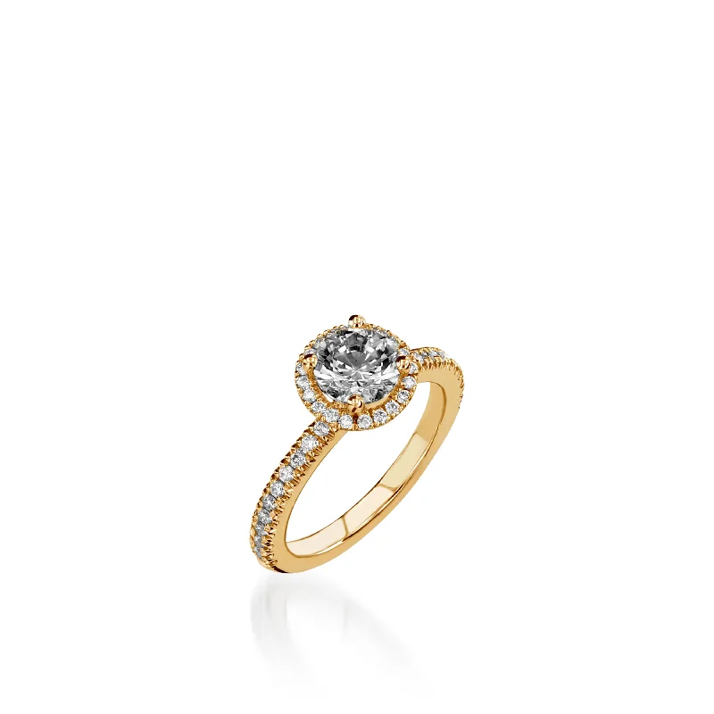 Majesty  Round Yellow Gold Engagement Ring