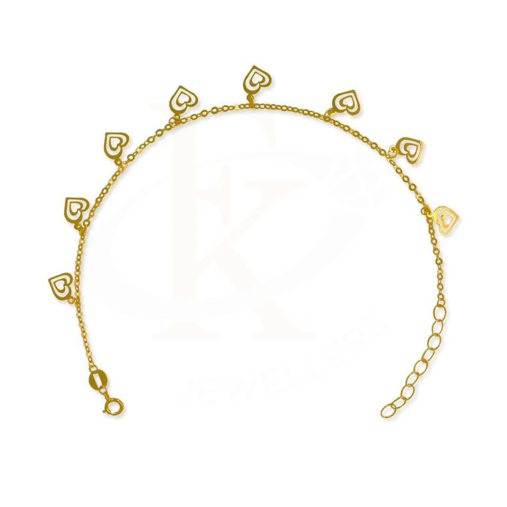 Gold Hanging Heart Bracelet 18KT - FKJBRL1963