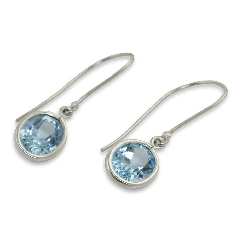 Handmade Sterling Silver 'Autumn Sky' Topaz Earrings (Thailand)