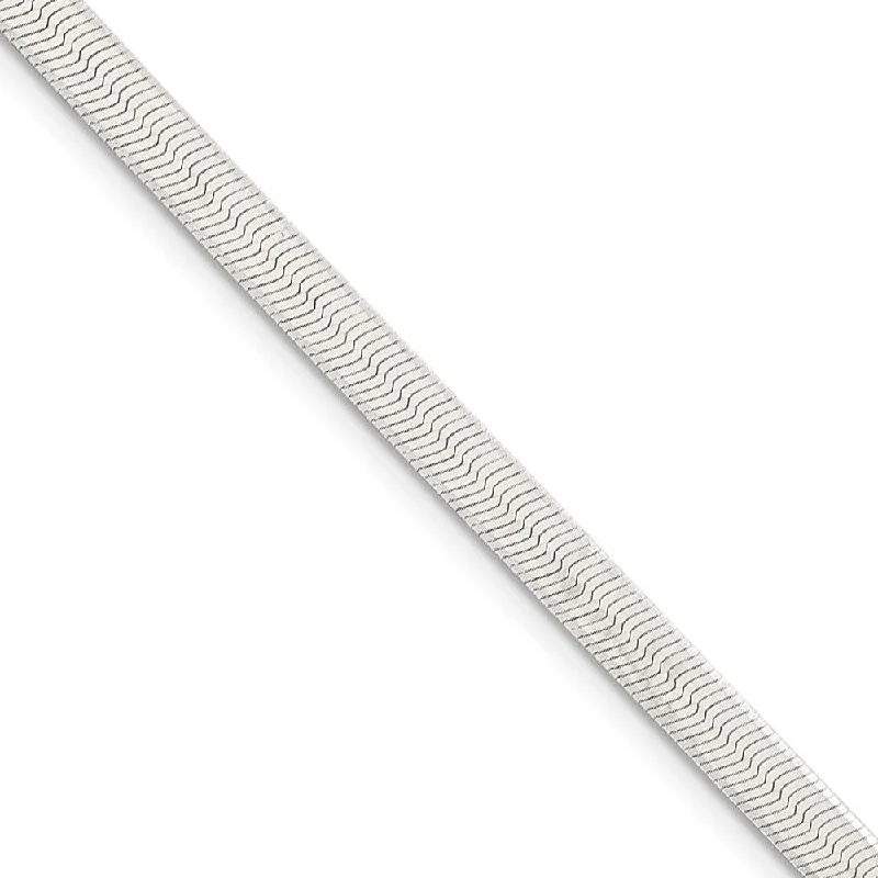 4.5mm, Sterling Silver Solid Herringbone Chain Bracelet