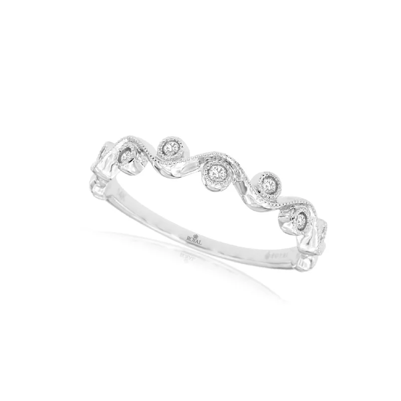 Diamond Accented Swirl Design Ring