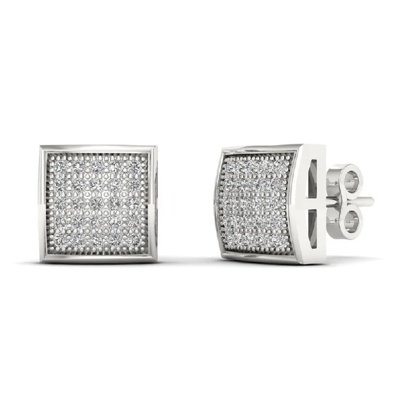 10k White Gold 1/6ct TDW Diamond Cluster Stud Earrings