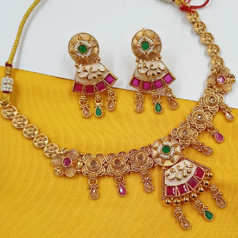 Padmawati Bangles Copper Gold Plated Necklace Set