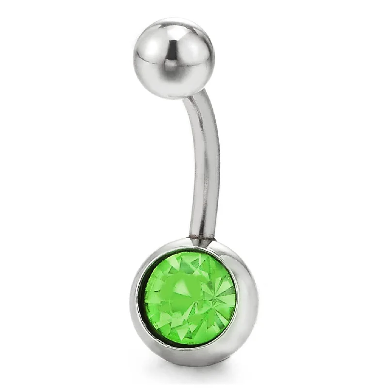 Surgical Steel Belly Button Ring Body Jewelry Piercing Ring Navel Ring with Cubic Zirconia