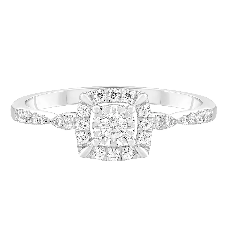 1/4ctw Diamond Halo Ring