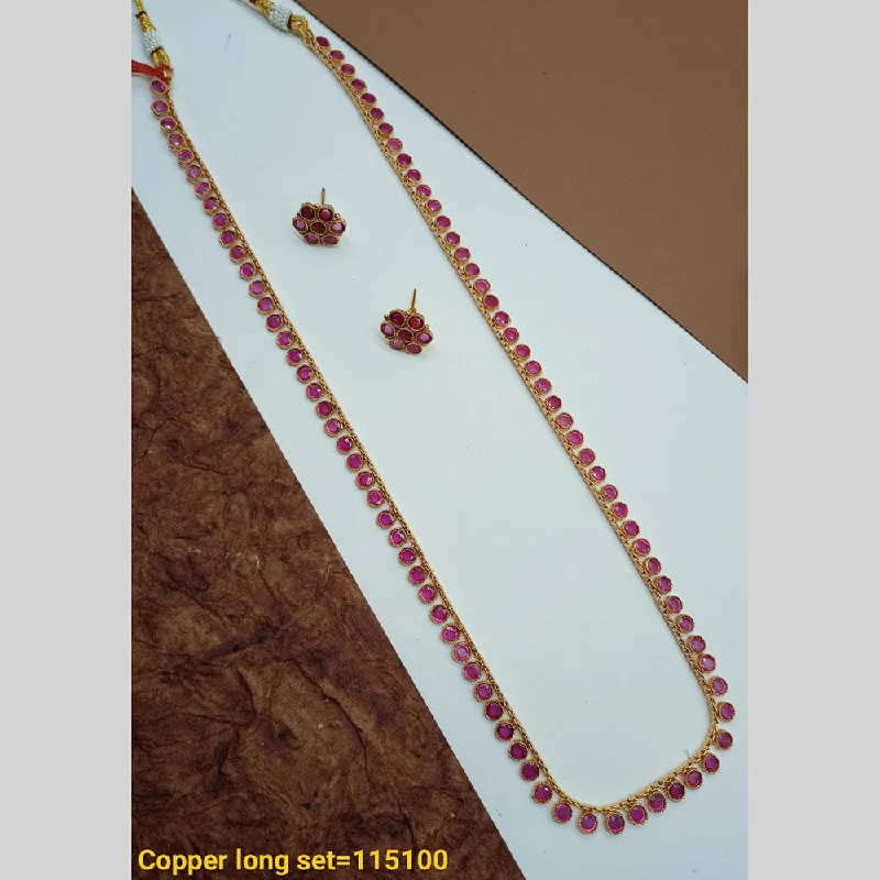 Padmawati Bangles Copper Gold Pota Stone Long Necklace set