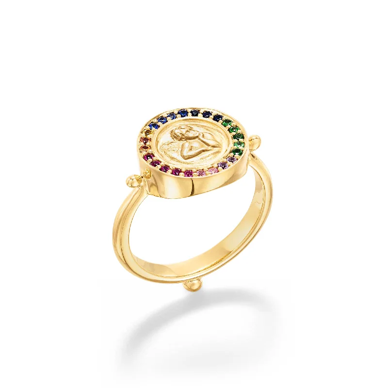 18K Rainbow Angel Ring