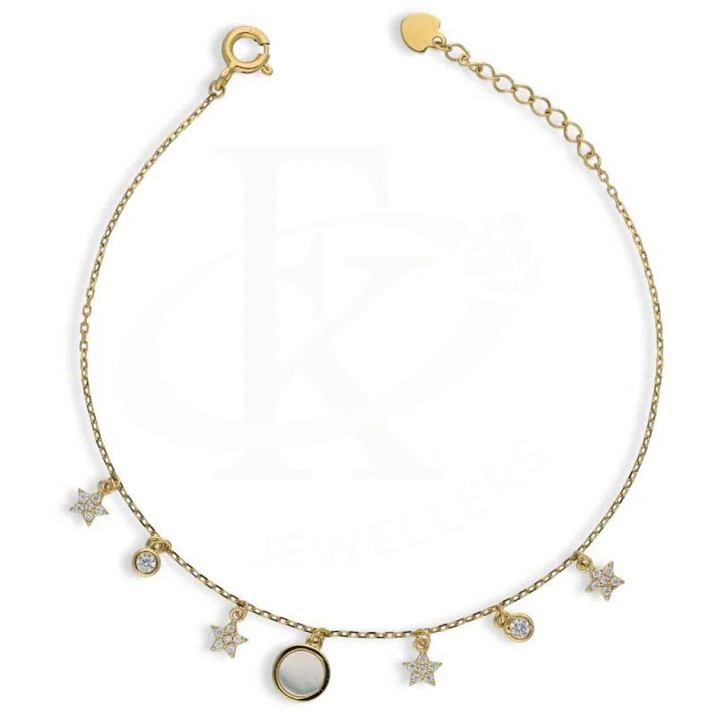 Sterling Silver 925 Gold Plated Charm Bracelet - FKJBRLSL2837