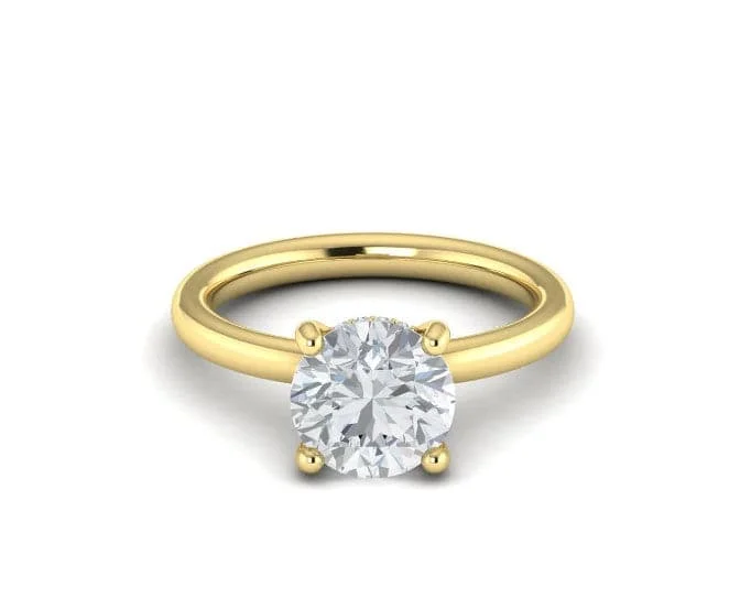 Lab Grown 2.73ct Round Brilliant Cut Solitaire with Hidden Halo