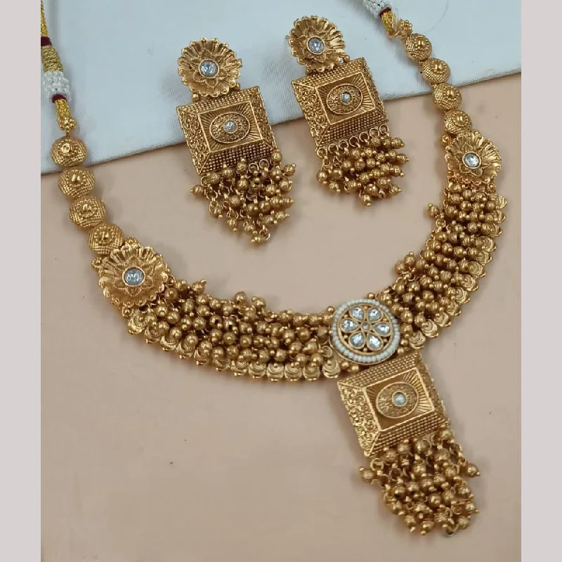 Padmawati Bangles Gold Plated Pota Stone And Pearls Necklace Set