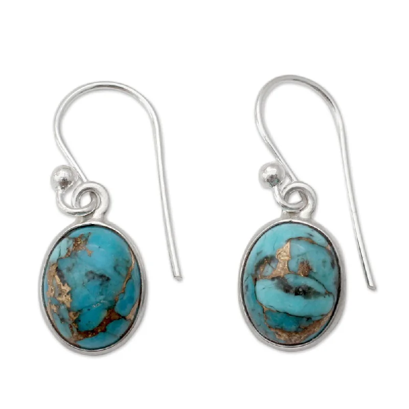 Handmade Sterling Silver Sky Harmony Turquoise Earrings (Indonesia)