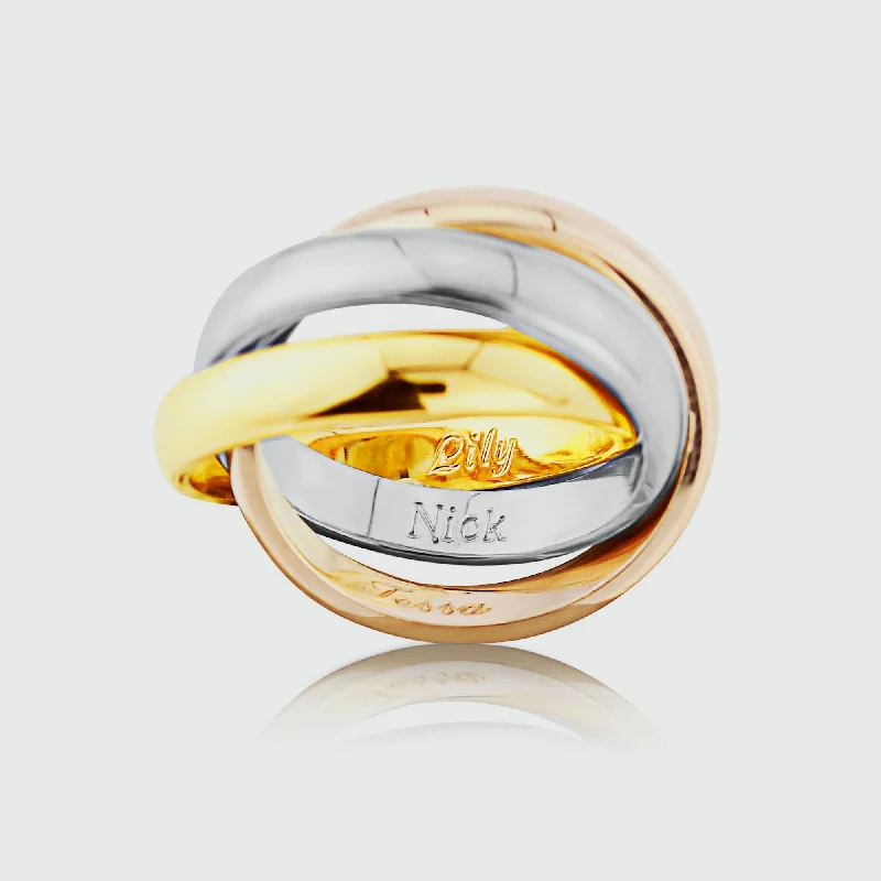 Walton Three Colour Gold Russian Wedding Ring 3mm