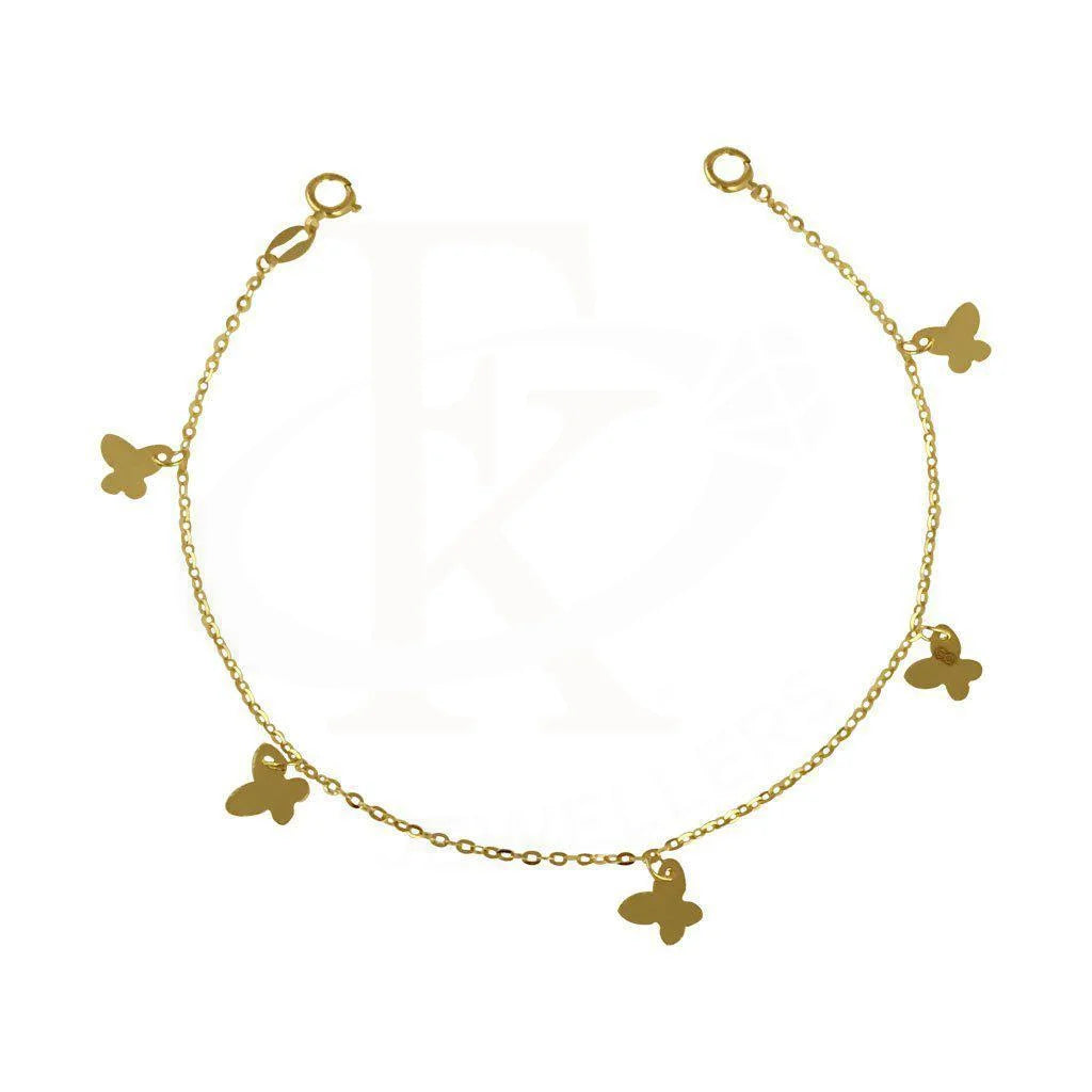 Gold Hanging Butterfly Bracelet 18KT - FKJBRL2038