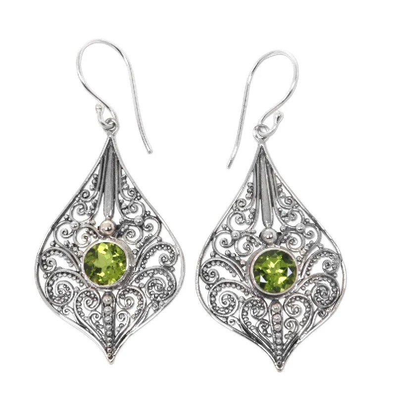 NOVICA Shine On, Peridot dangle earrings - 2.1L*0.9W