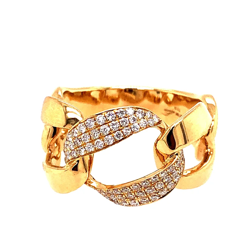 PRETZEL RING, WITH DIAMONDS, 18KT YELLOW GOLD