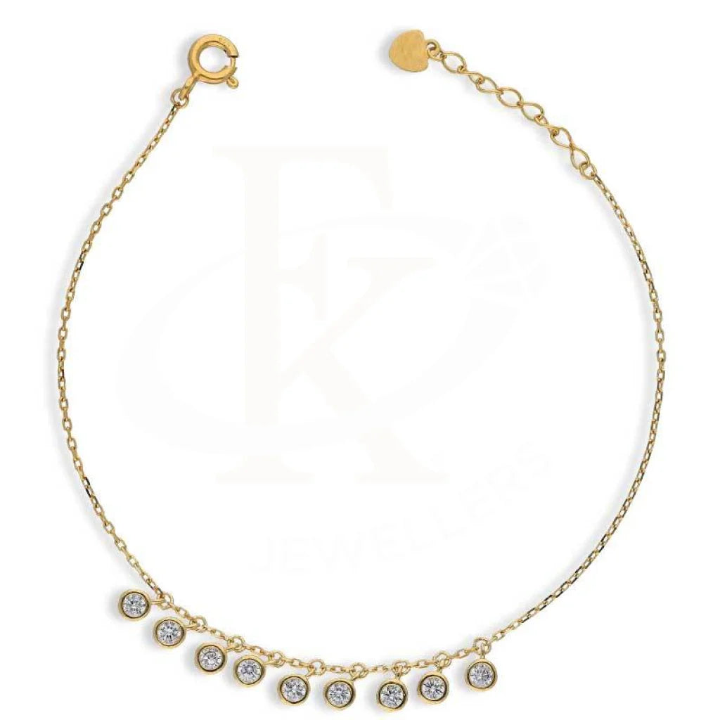 Sterling Silver 925 Gold Plated Solitaires Bracelet - FKJBRLSL2832