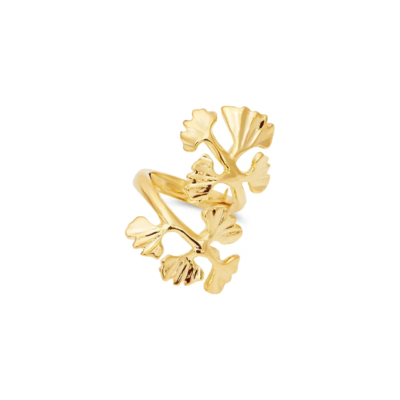 Gold Leaves & Vine Adjustable Ring