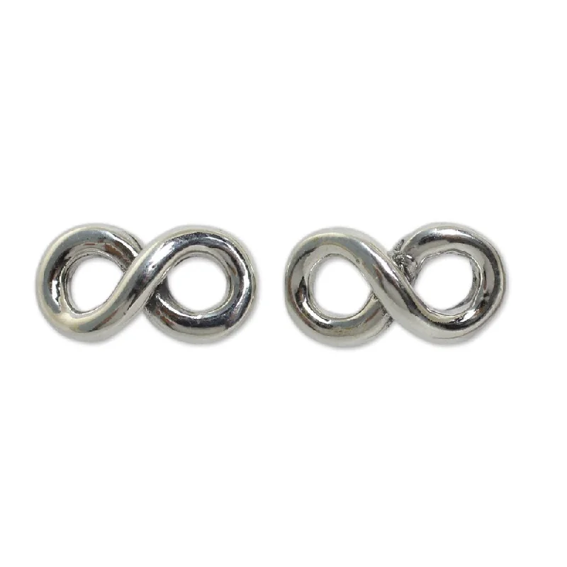 Handmade Sterling Silver 'Infinite Style' Earrings (Thailand)